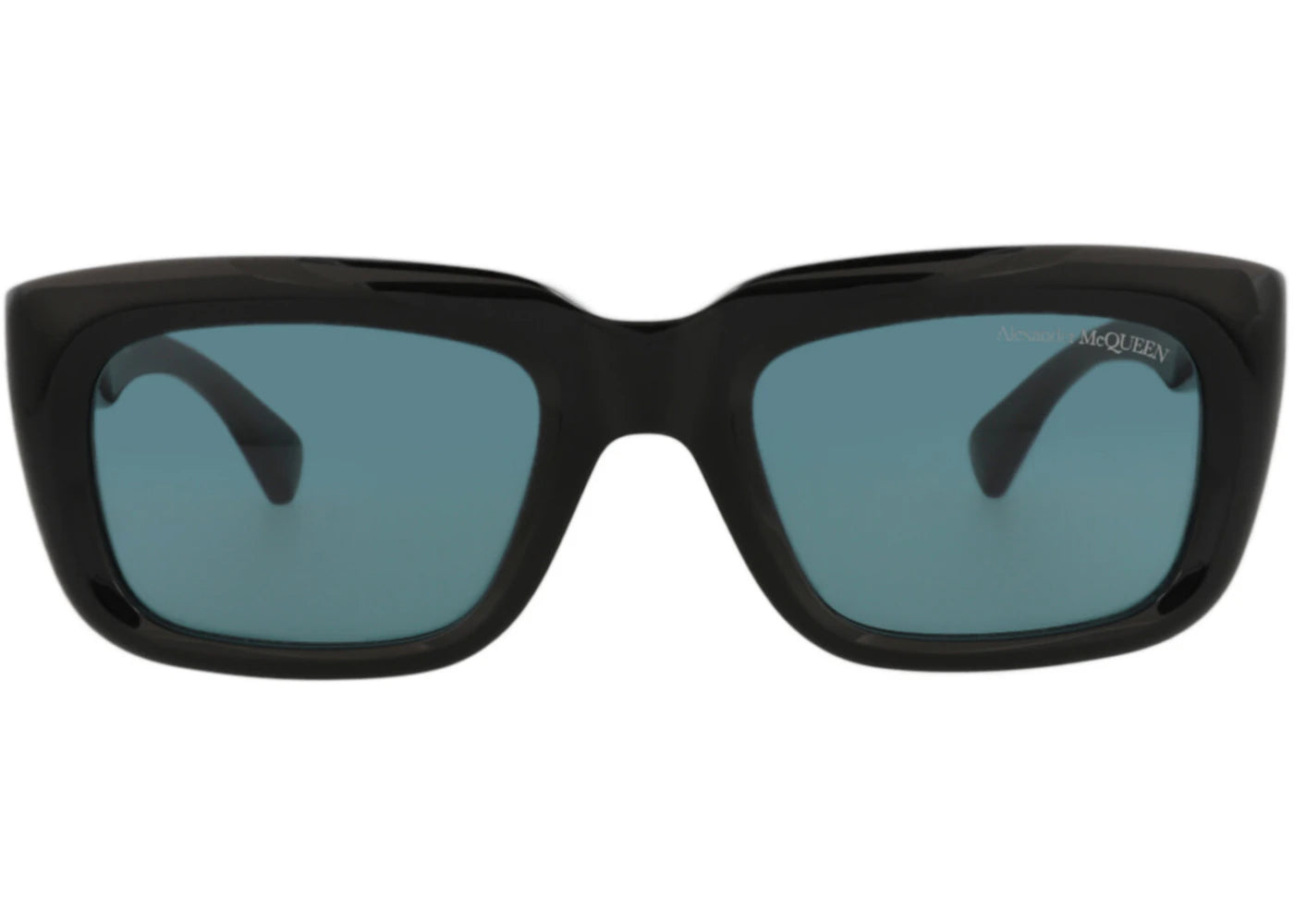 Alexander McQueen Square-Frame Recycled Acetate Sunglasses Black Black Green (AM0431S-30014629-004)