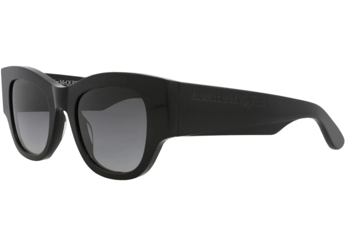 Alexander McQueen Square-Frame Recycled Acetate Sunglasses Black Black Grey (AM0420S-30014616-001)