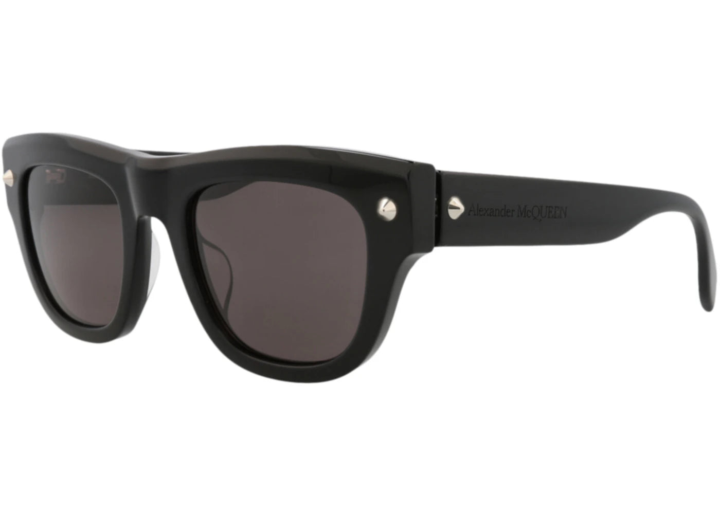 Alexander McQueen Square-Frame Recycled Acetate Sunglasses Black Black Grey (AM0425S-30014620-001)