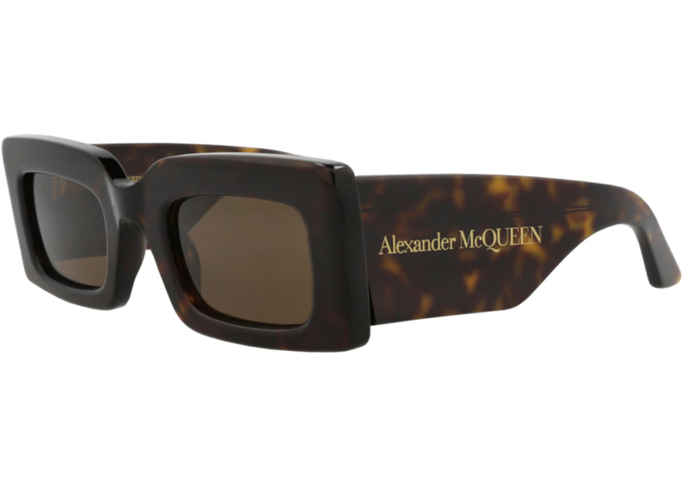 Alexander McQueen Square-Frame Recycled Acetate Sunglasses Havana Havana Brown (AM0433S-30014631-002)