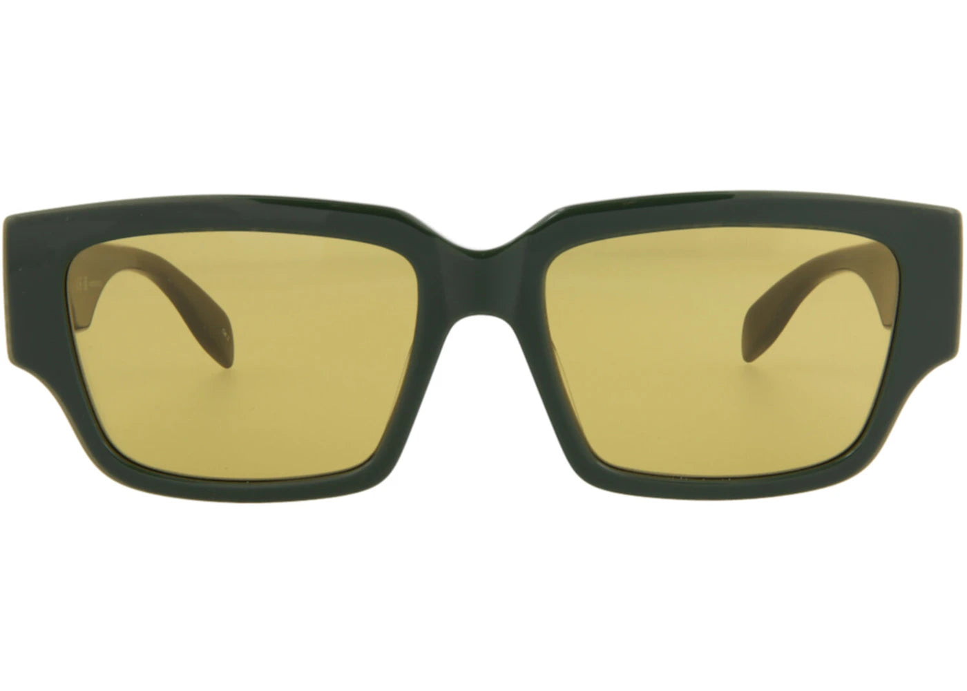 Alexander McQueen Square/Rectangle-Frame Acetate Sunglasses Green Yellow (AM0329S-30011473-004)