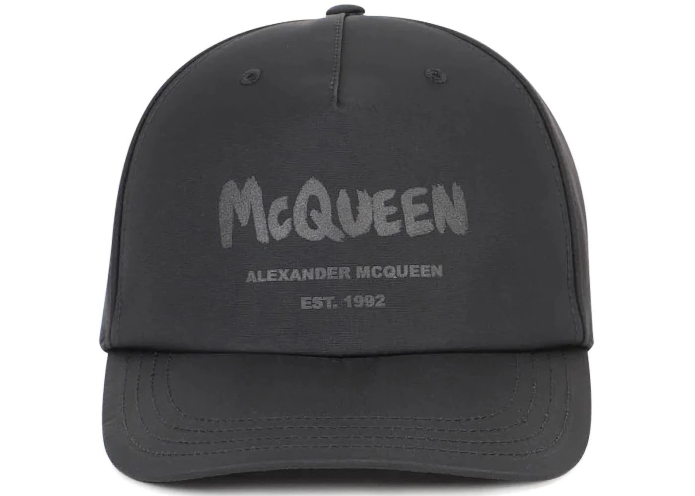 Alexander McQueen Tonal Graffiti Hat Black
