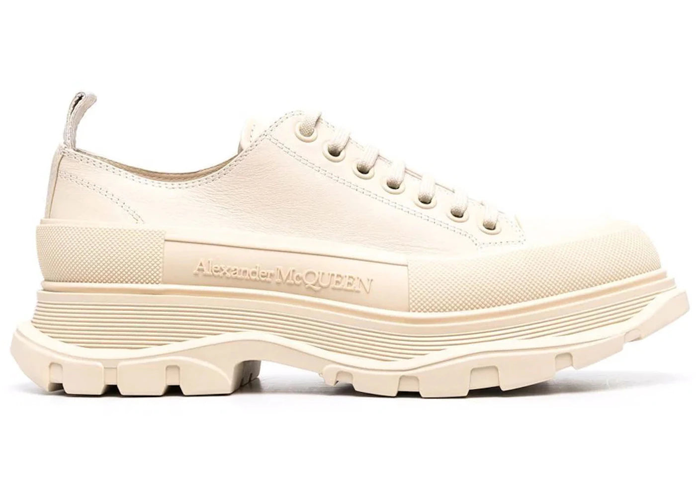 Alexander McQueen Tread Slick Low Lace Up Beige