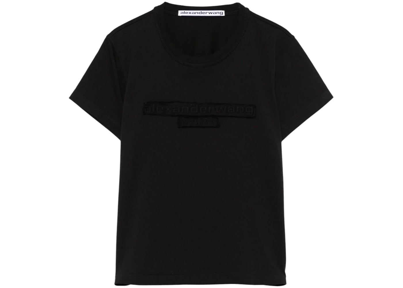 Alexander Wang Distressed Logo Shrunken Tee Black