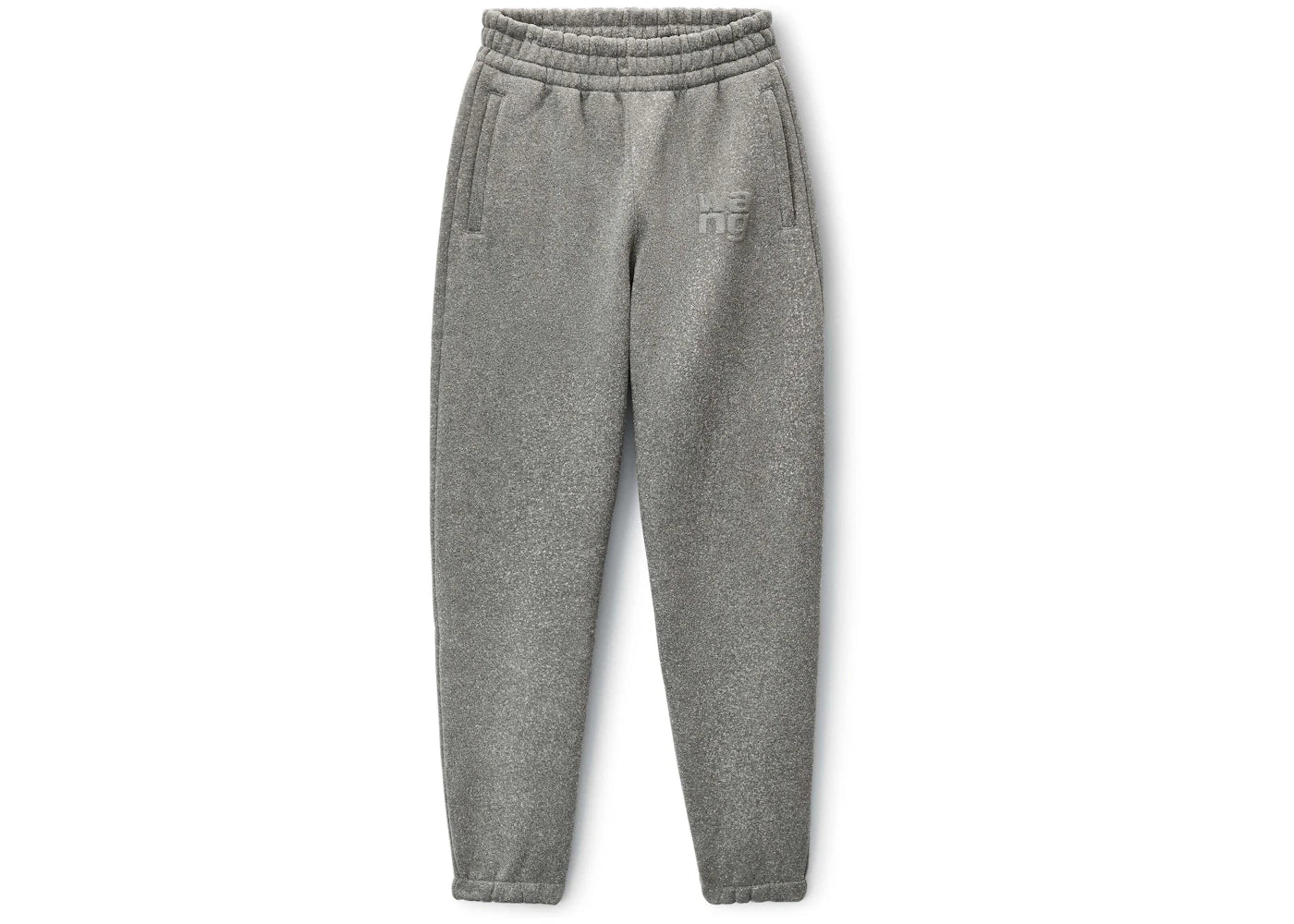Alexander Wang Puff Logo Sweatpant In Glitter Terry Sidewalk