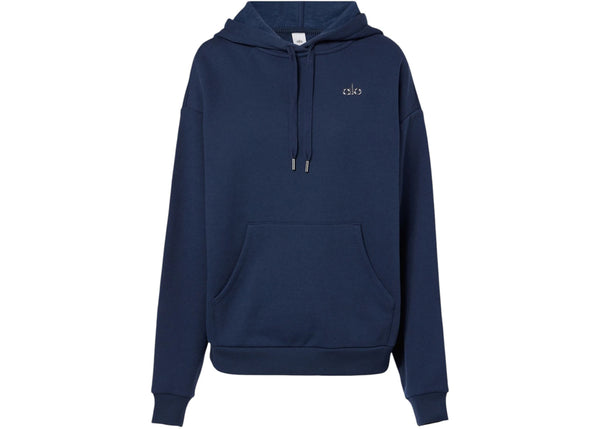 Alo Yoga Accolade Cotton-Blend Jersey Hoodie Navy – Side Kicks