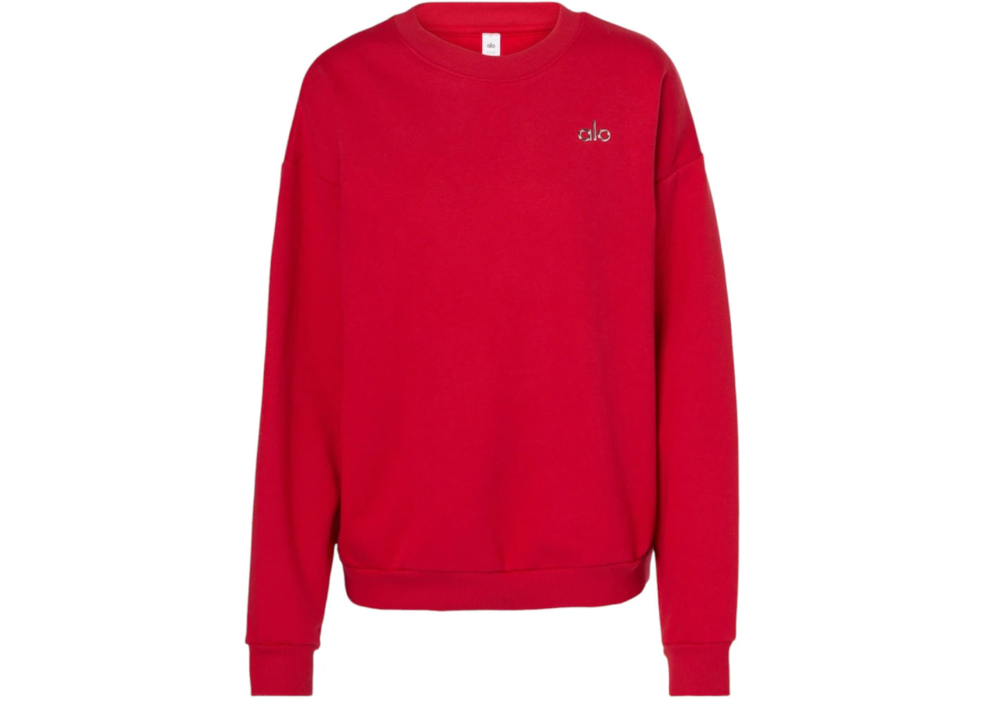 Alo Yoga Accolade Cotton-Blend Terry Sweatshirt Bold Red