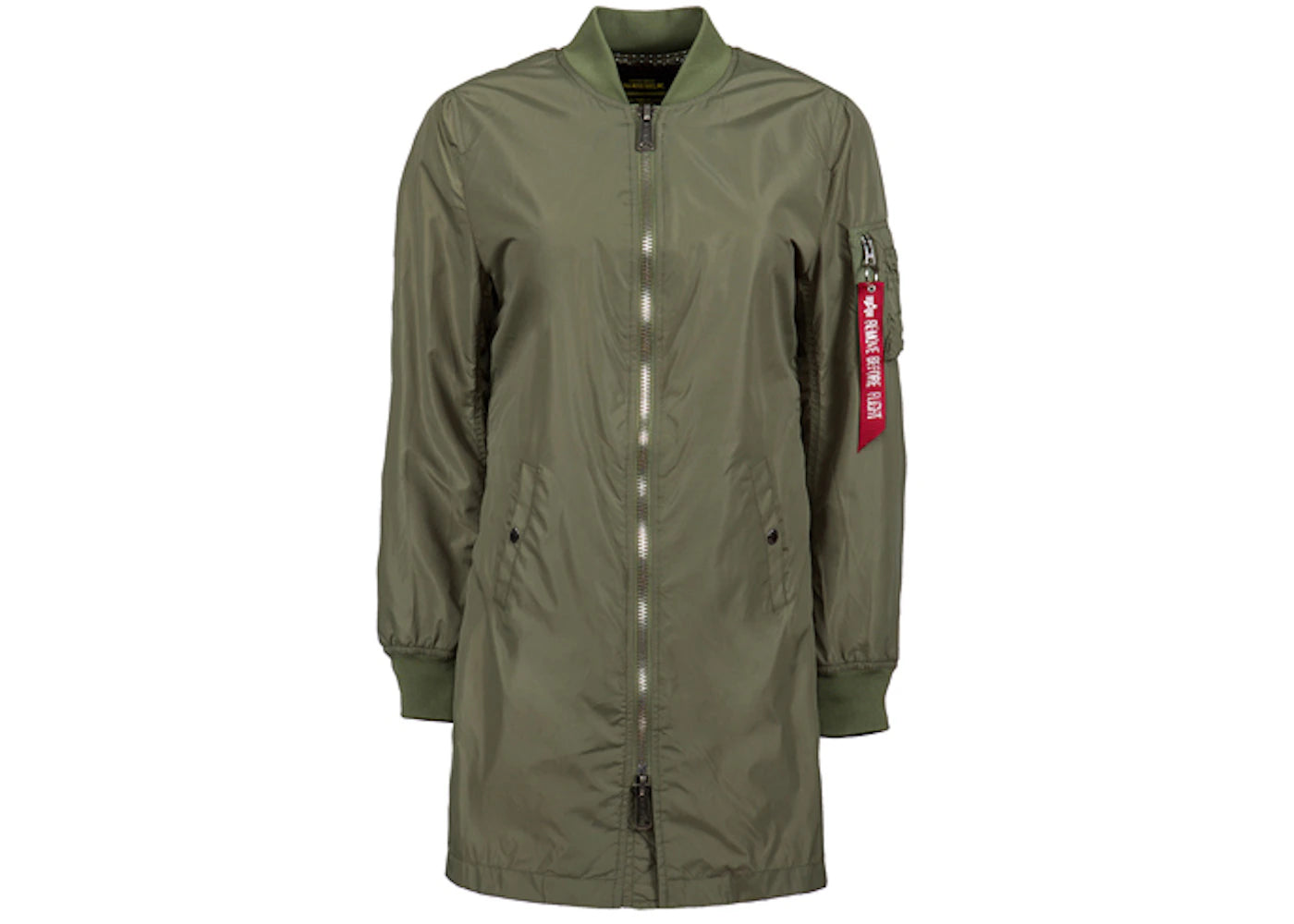 Alpha Industries Women's L2B Long Flight Jacket Green/Sage