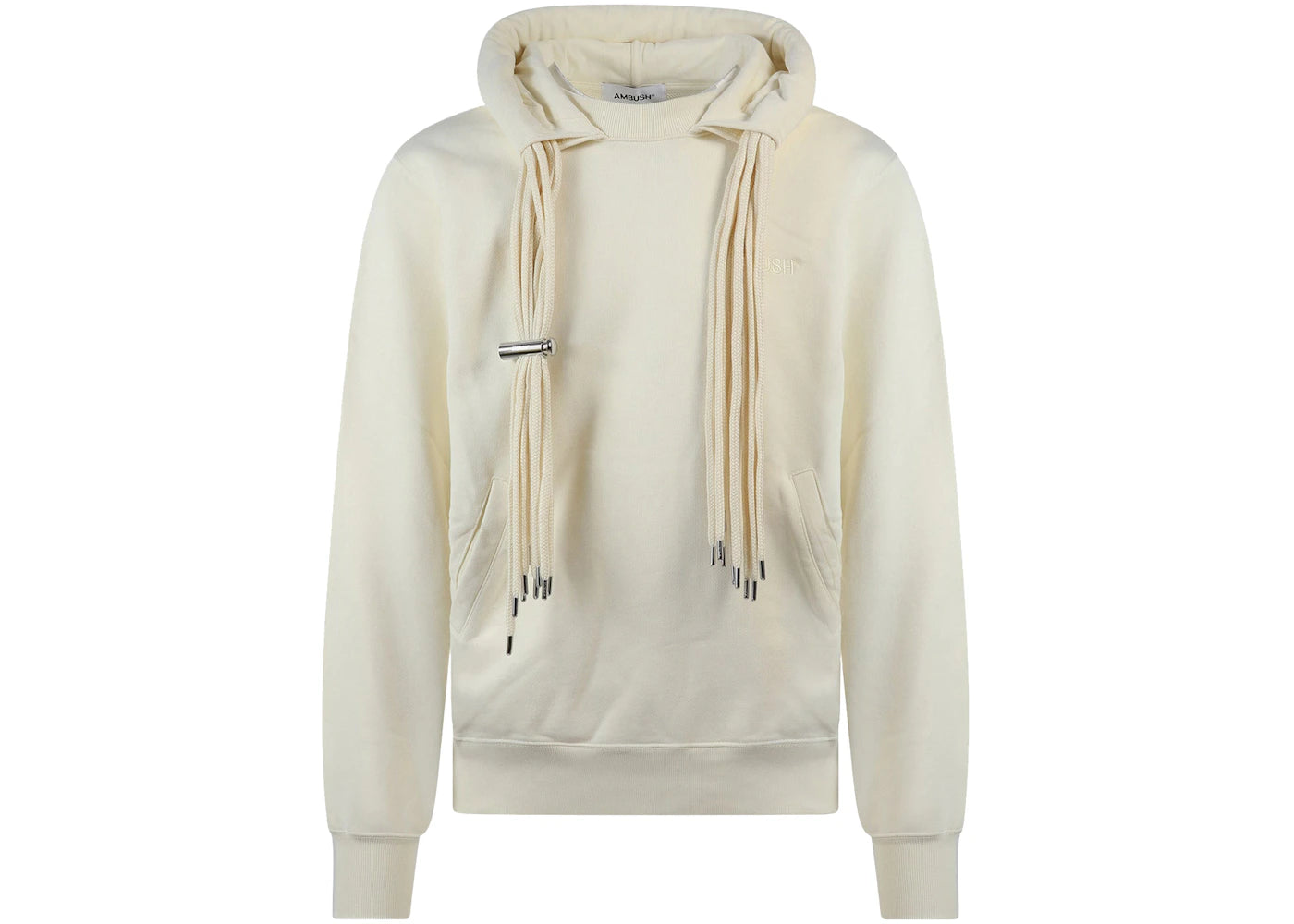 Ambush Logo Embroidered Drawstring Sweatshirt Beige