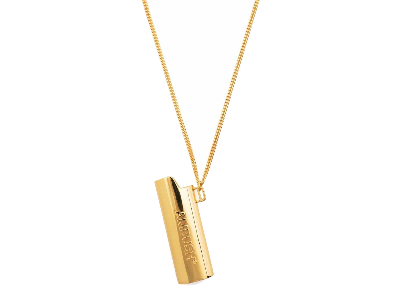 Ambush Logo Lighter Case Pendant Necklace Gold