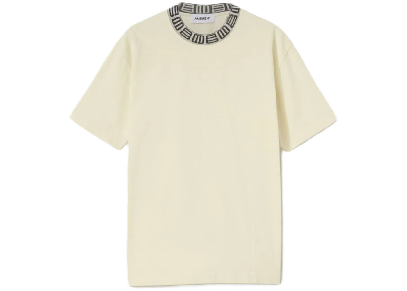 Ambush Monogram Rib Collar T-shirt White/Asparagus