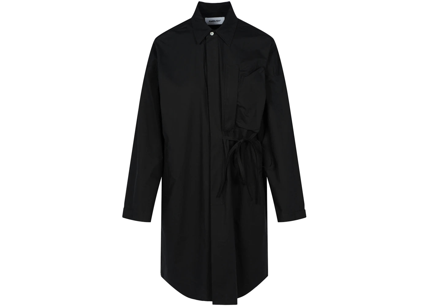 Ambush Oversized Waist-Tie Shirt Dress Black
