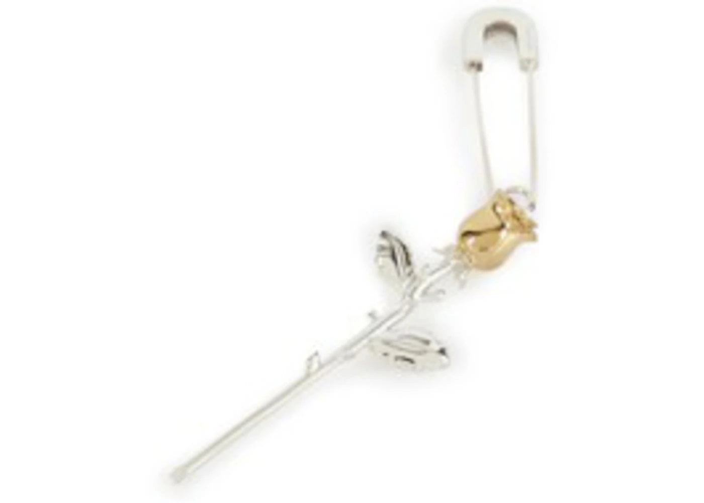 Ambush Safety Pin Rose Charm Earring Silver