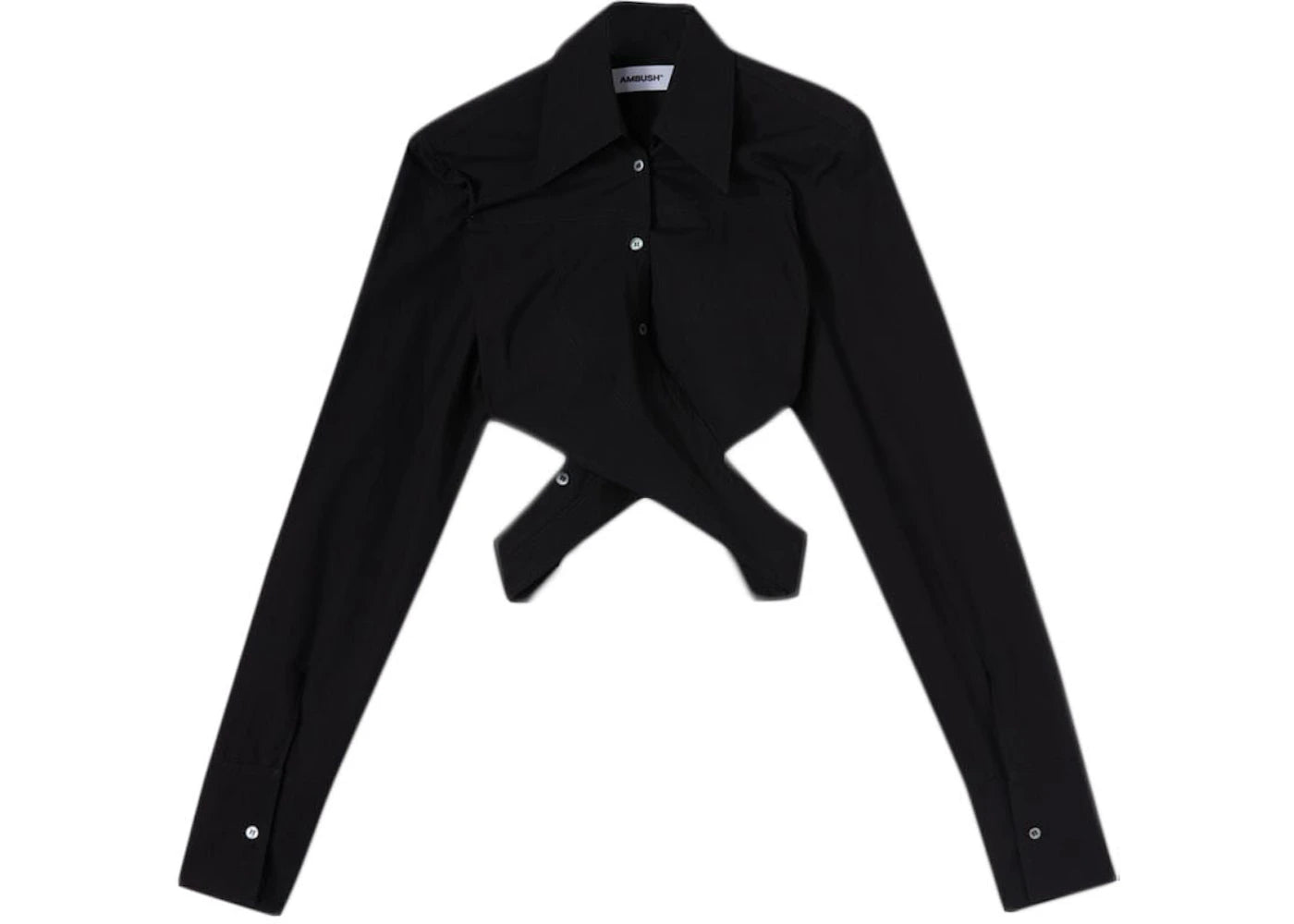 Ambush Wrapped Cropped Shirt Black