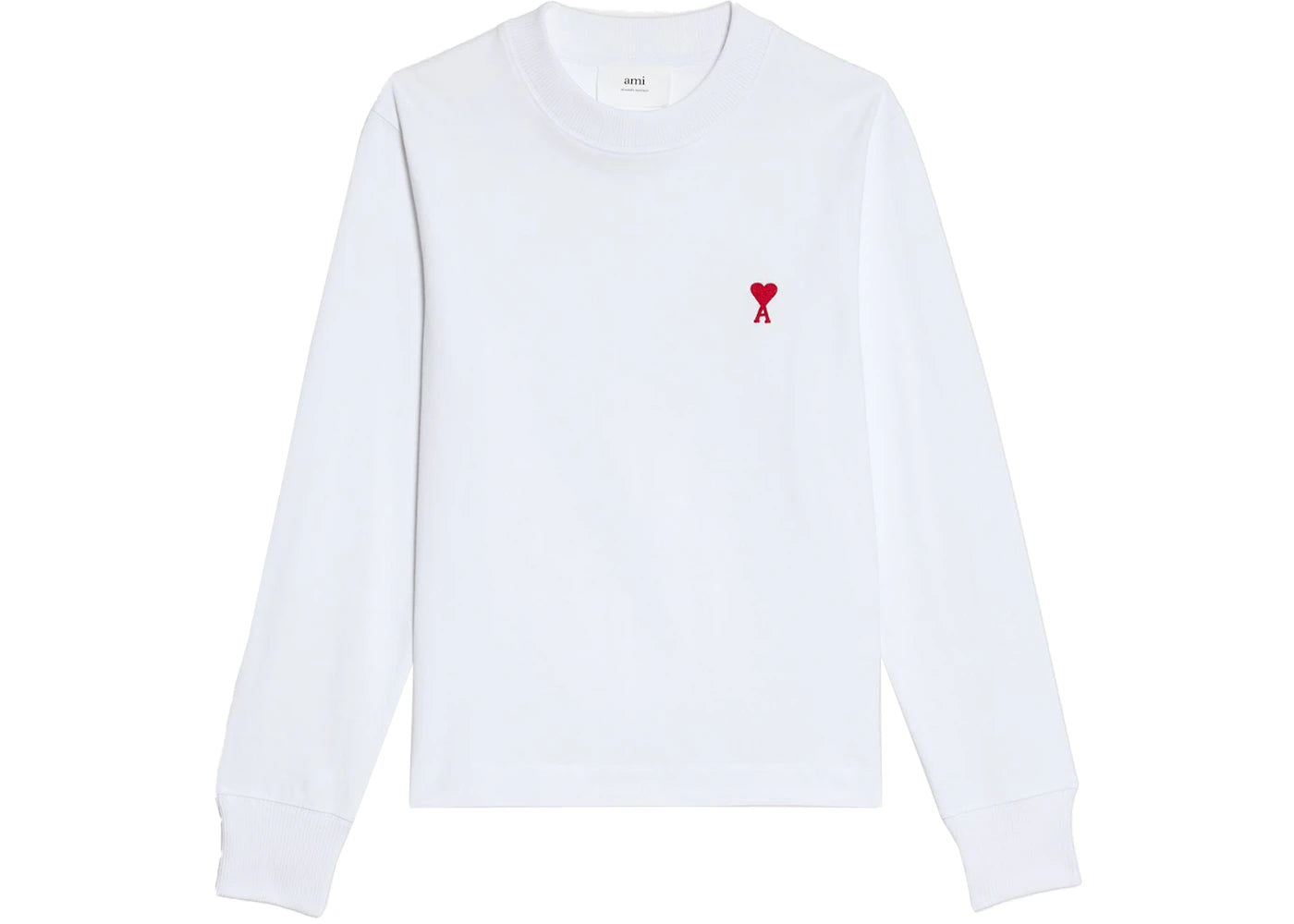 Ami Paris Ami De Coeur Long Sleeved T-shirt White