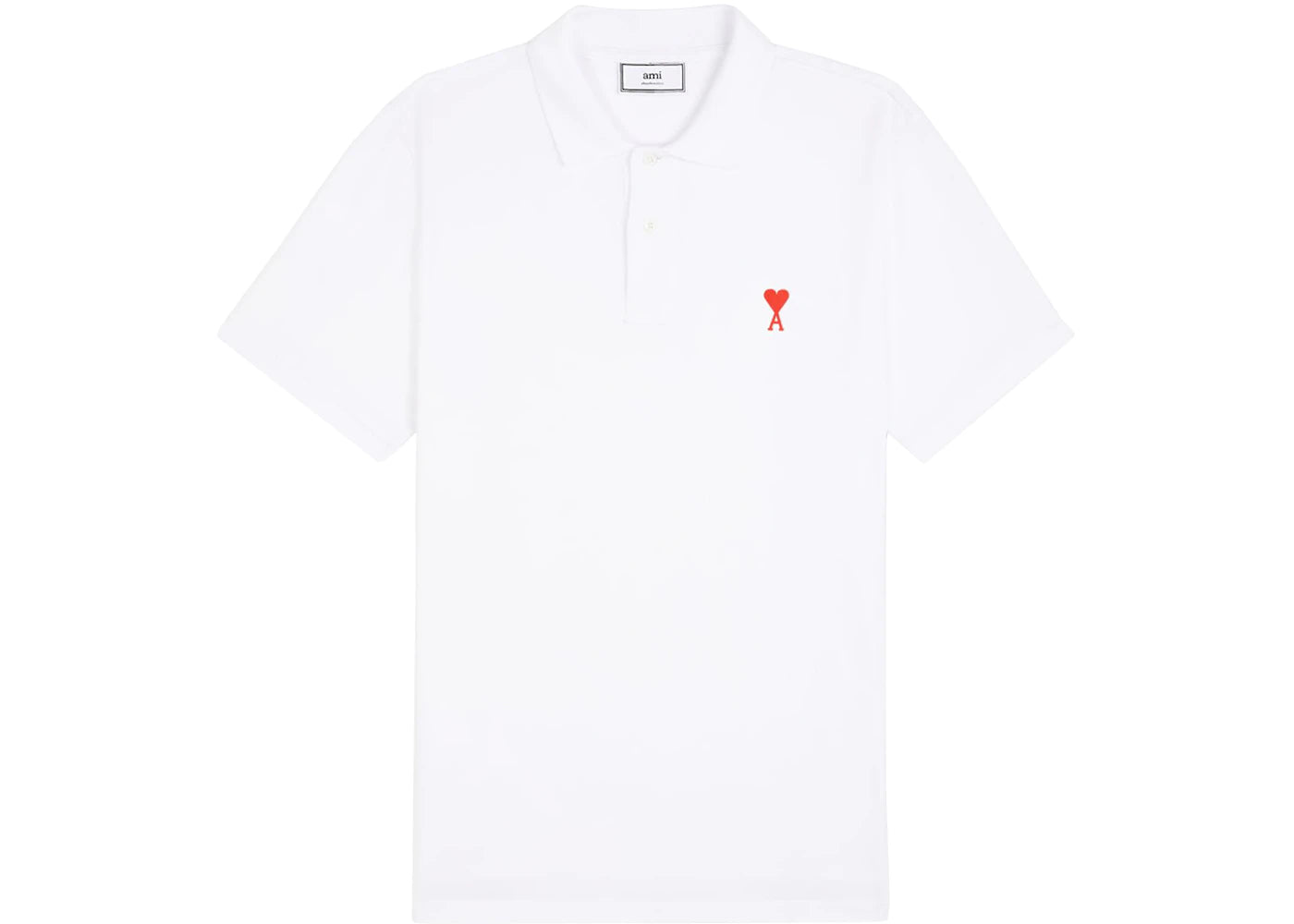 Ami Paris Ami De Coeur Polo Shirt White/Red