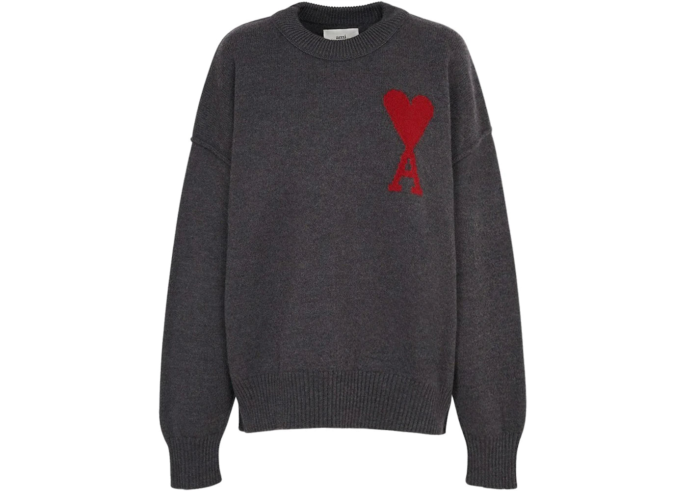 Ami Paris Ami De Coeur Sweater Dark Grey