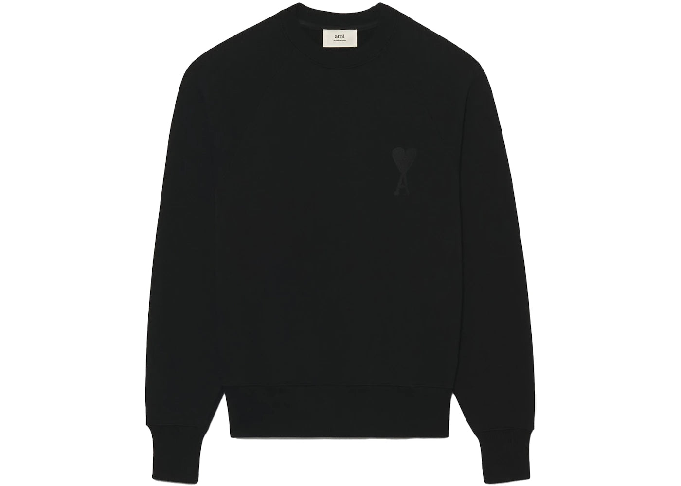 Ami Paris Ami De Coeur Tonal Boxy Fit Crewneck Black
