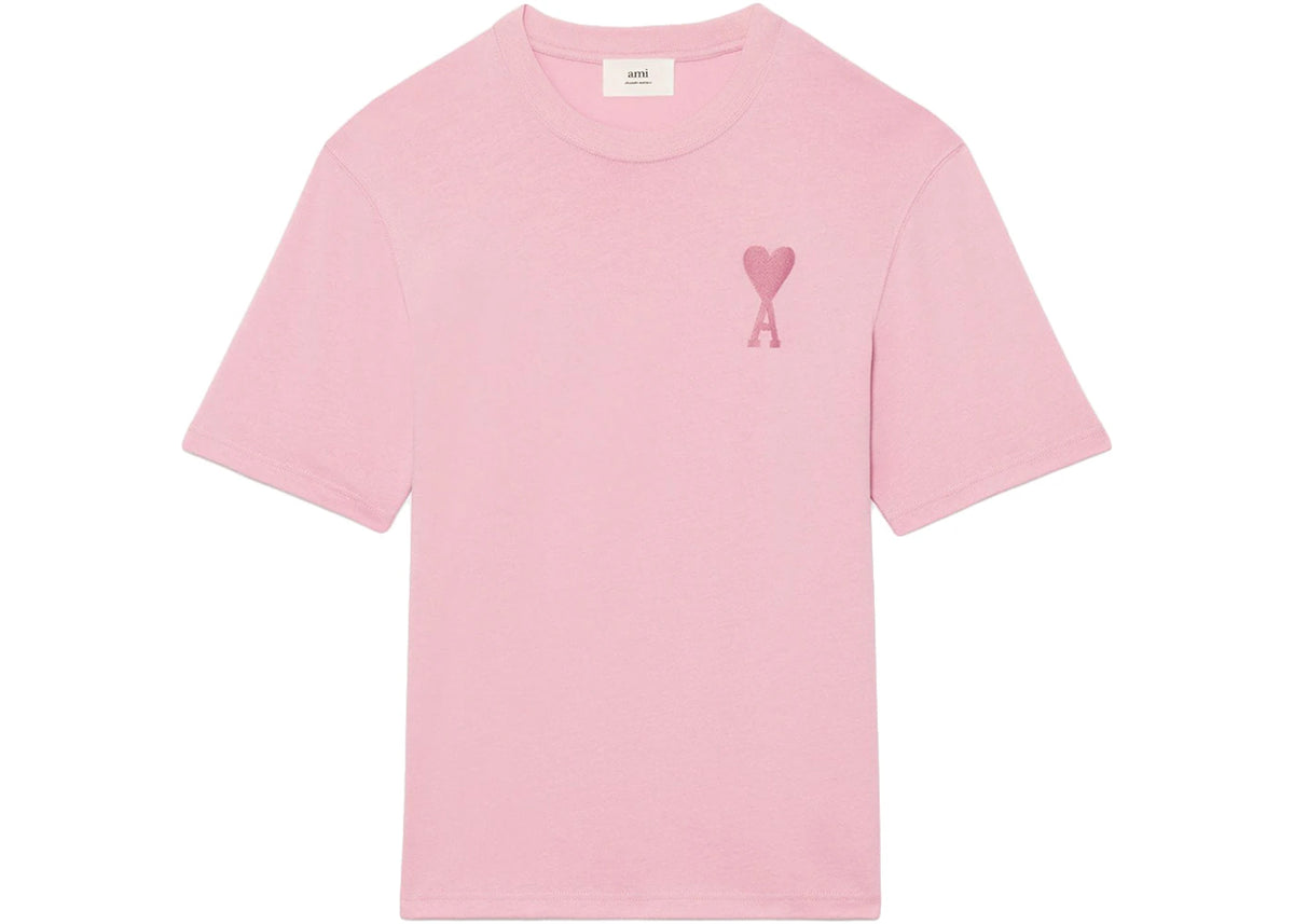 Ami Paris Ami De Coeur Tonal Boxy Fit T-Shirt Pale Pink