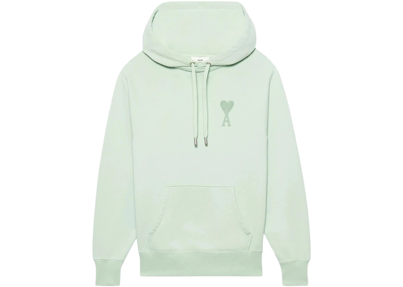 Ami Paris Ami De Coeur Tonal Hoodie Aqua