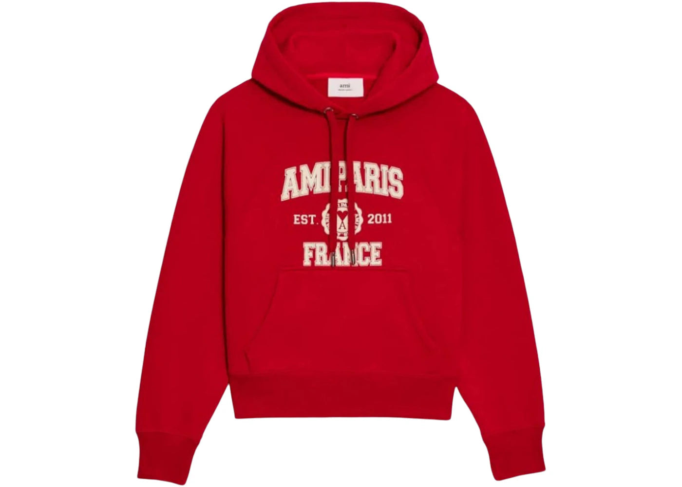 Ami Paris Ami Paris France Boxy Fit Hoodie Red/White