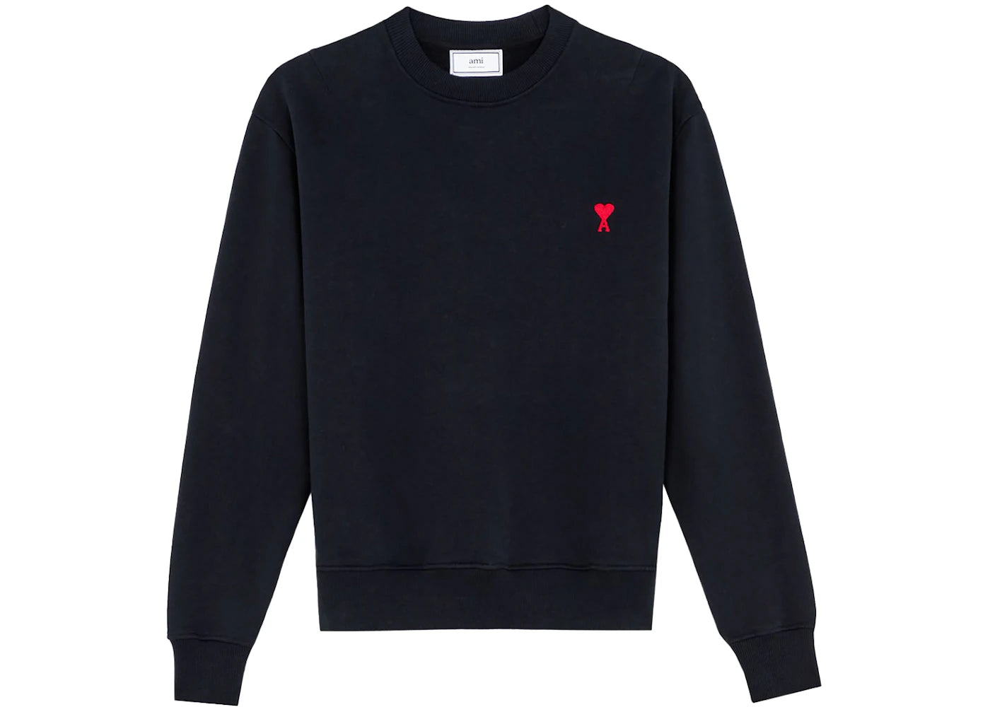 Ami Paris Ami De Coeur Embroidered Logo Crewneck Black/Red