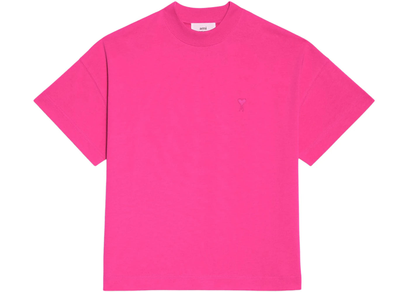 Ami Paris Ami de Coeur Organic Cotton T-Shirt Fuchsia