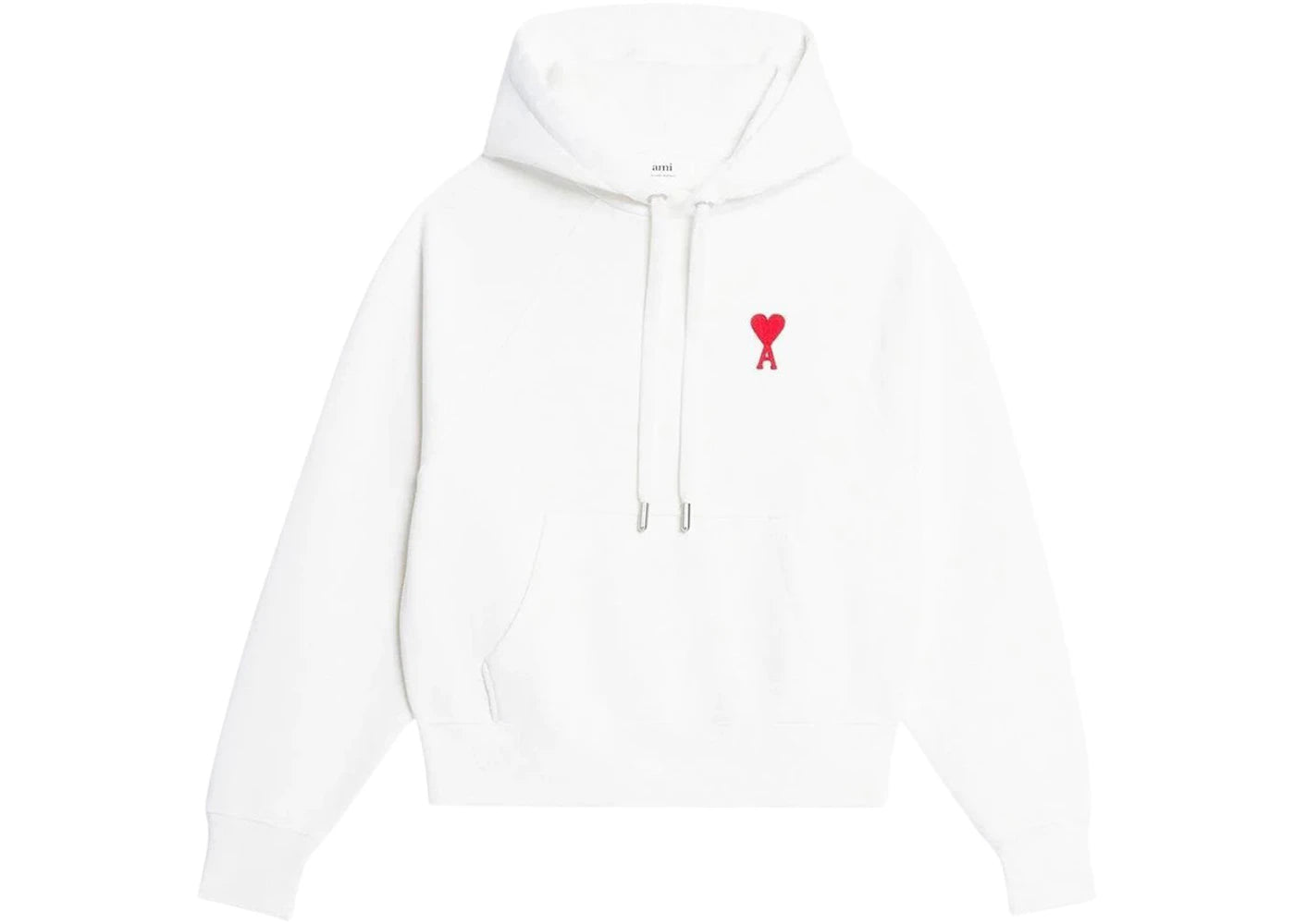 Ami Paris Ami de Coeur Tonal Small ADC Classic Fit Hoodie White/Red