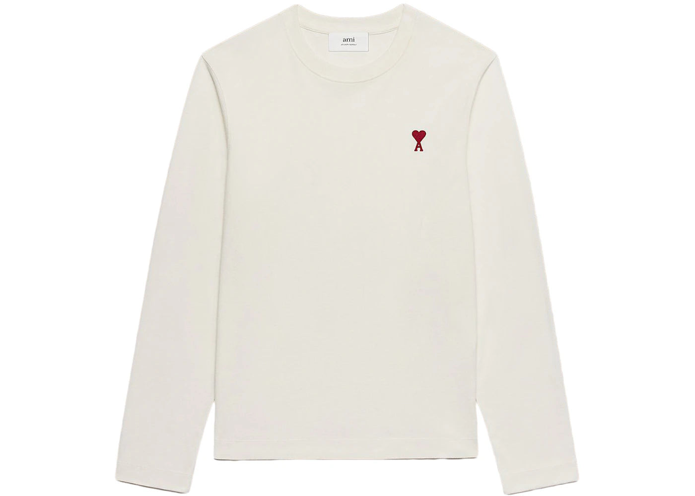 Ami Paris Long Sleeve Ami De Coeur T-Shirt White