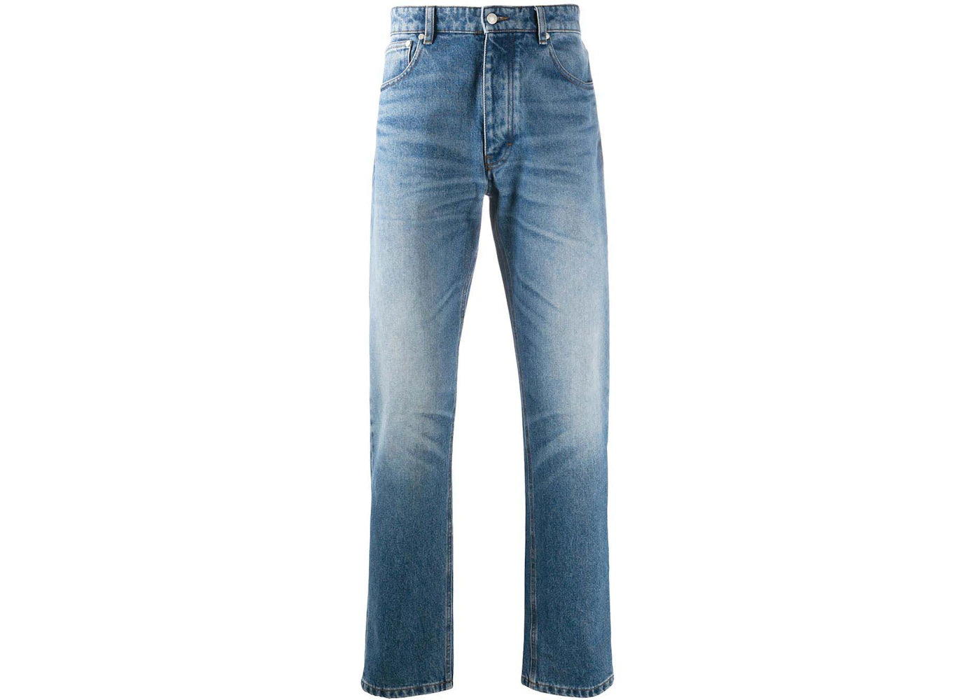 Ami Paris Straight-Leg Mid Wash Jeans Blue