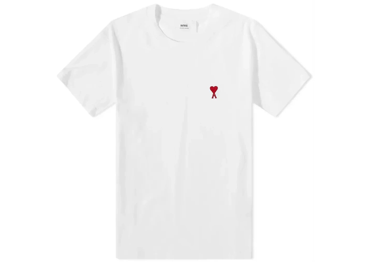 Ami Paris Tonal Ami De Coeur S/S T-shirt Natural White/Red