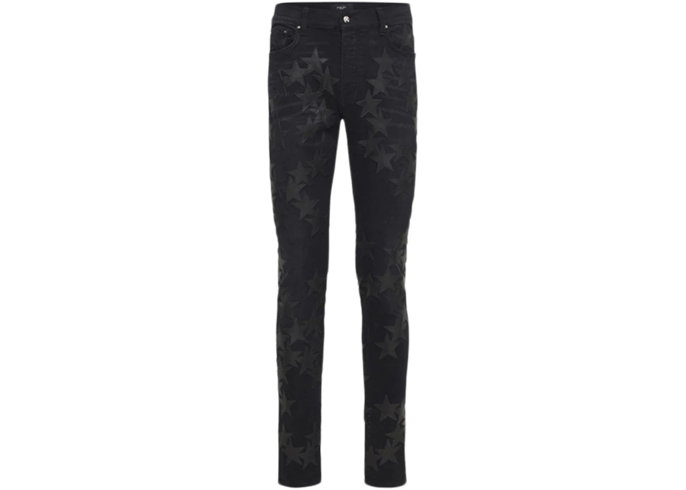 AMIRI Chemist Leather Star Aged Jeans Black