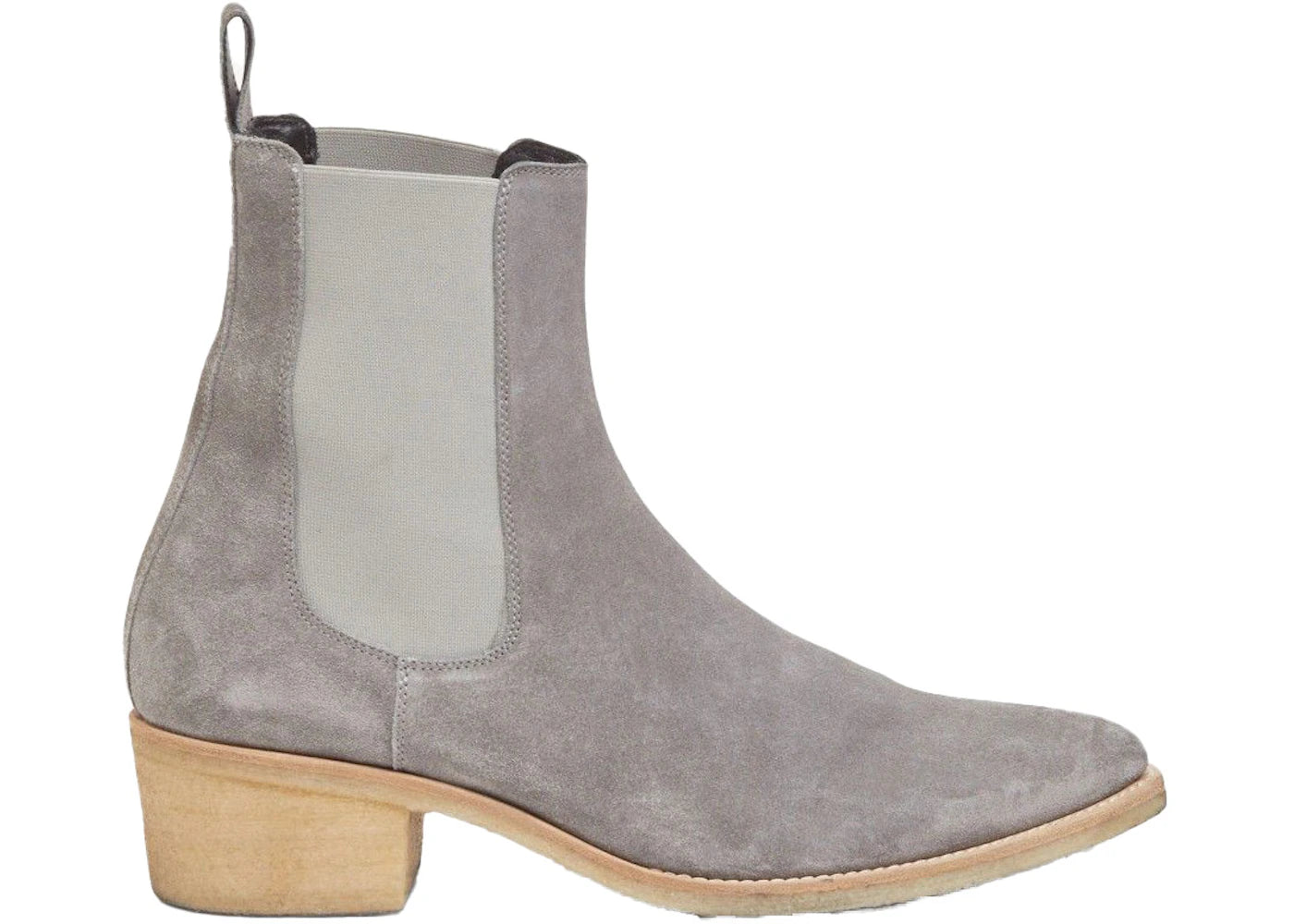 AMIRI Crepe Pointy Toe Chelsea Boots Slate Grey Suede