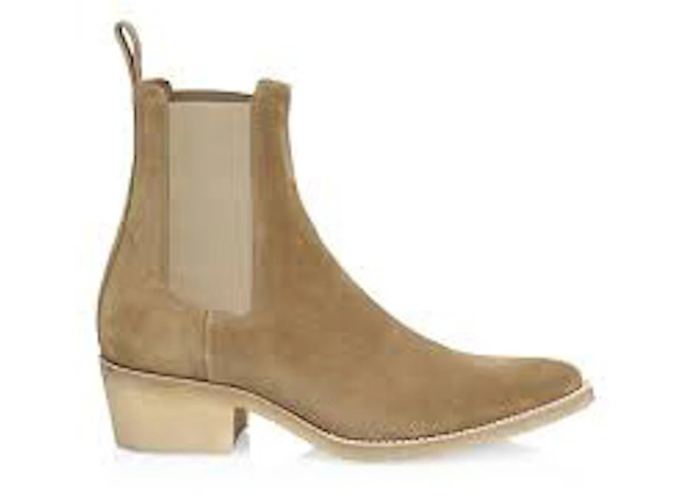 AMIRI Crepe Pointy Toe Chelsea Boots Tan Suede