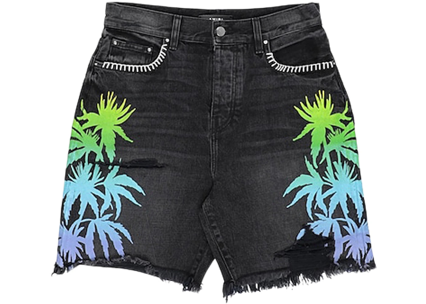 AMIRI Palm Denim Shorts Black