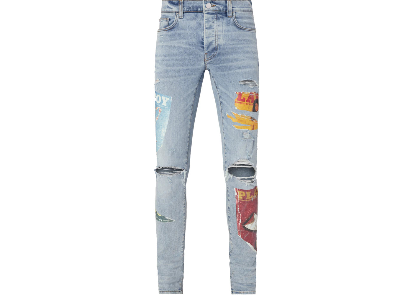 AMIRI Playboy Magazine Denim Jean Light Vintage