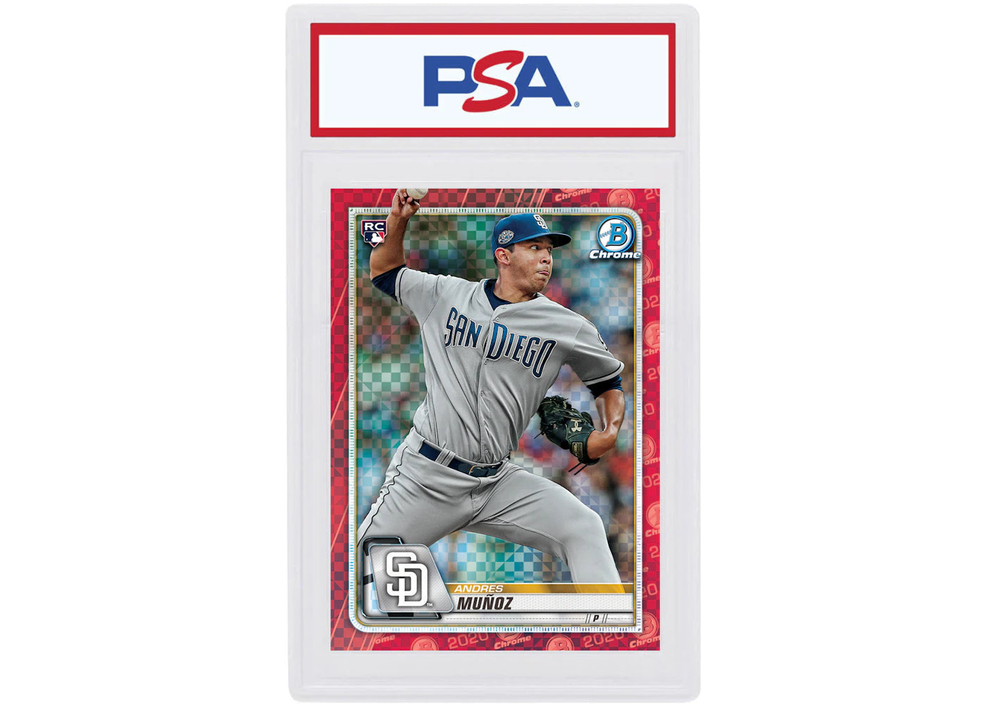 Andres Mu–oz 2020 Bowman Chrome X Rookie Red X-Fractor 1/1 #7
