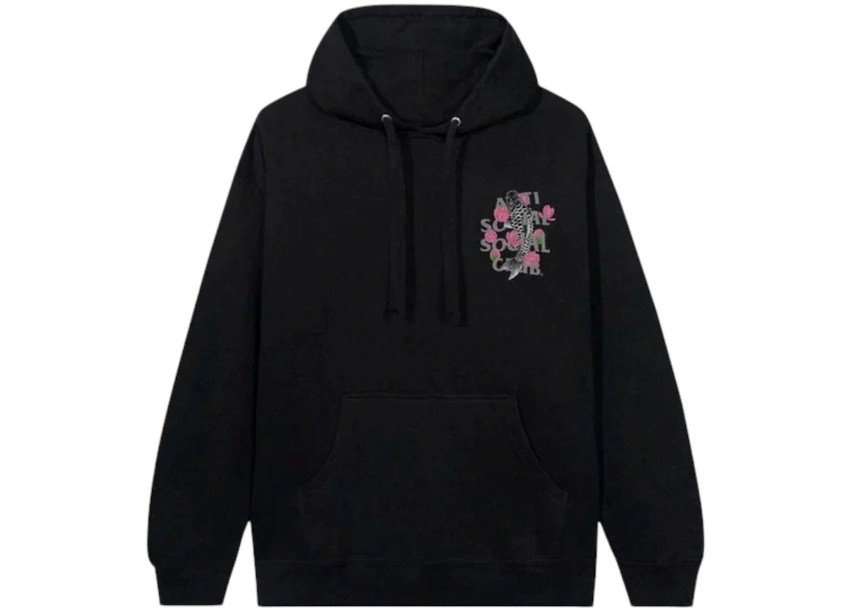 Anti Social Social Club 3M Reflective Japanese Koy Pullover Hoodie Black