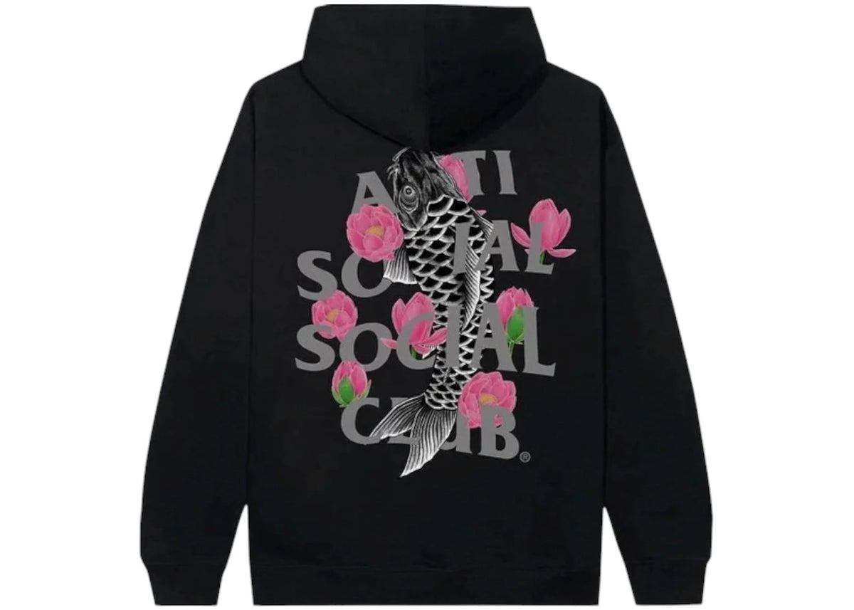 Anti Social Social Club 3M Reflective Japanese Koy Pullover Hoodie Black
