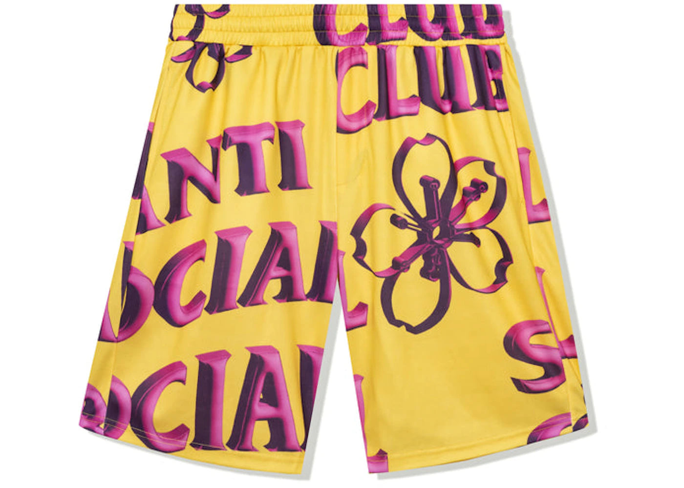 Anti Social Social Club Coral Crush Mesh Bored Shorts Yellow