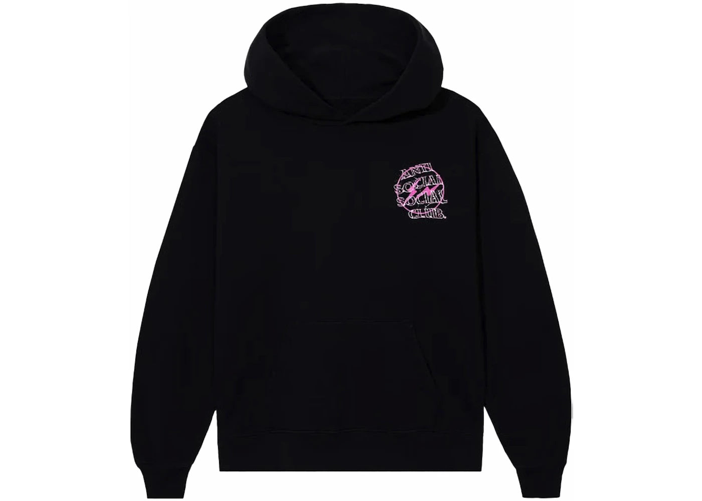 Anti Social Social Club Fragment Bolt Hoodie Black/Pink