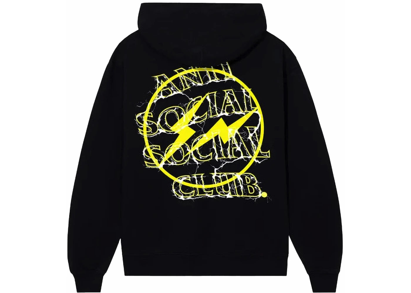 Anti Social Social Club Fragment Bolt Hoodie Black/Yellow