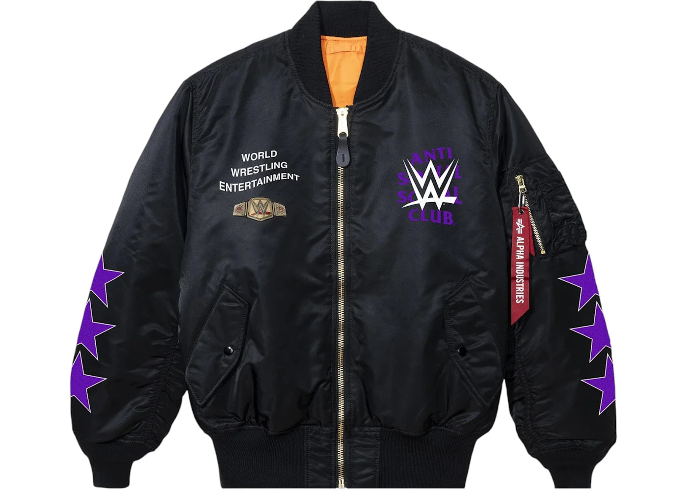 Anti Social Social Club X Championship Belt Jacket Black