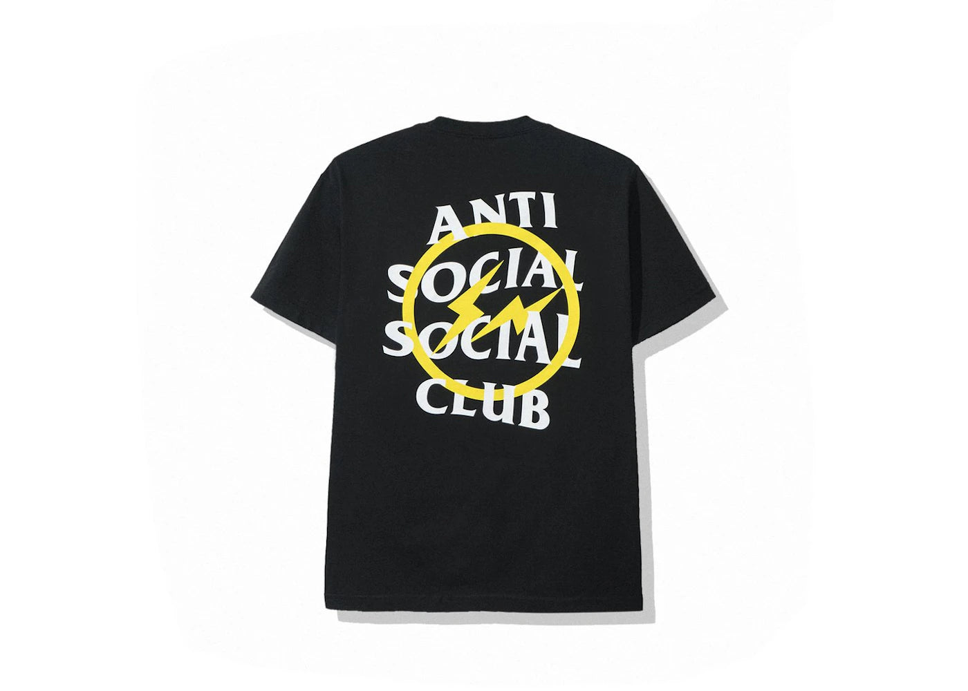 Anti Social Social Club x Fragment Yellow Bolt Tee (FW19) Black