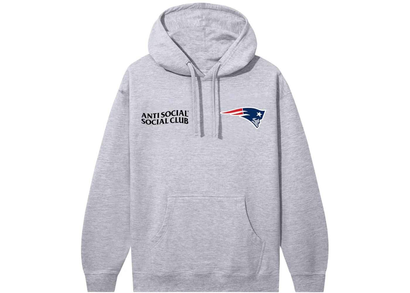 Anti Social Social Club x New England Patriots Team Hoodie Grey