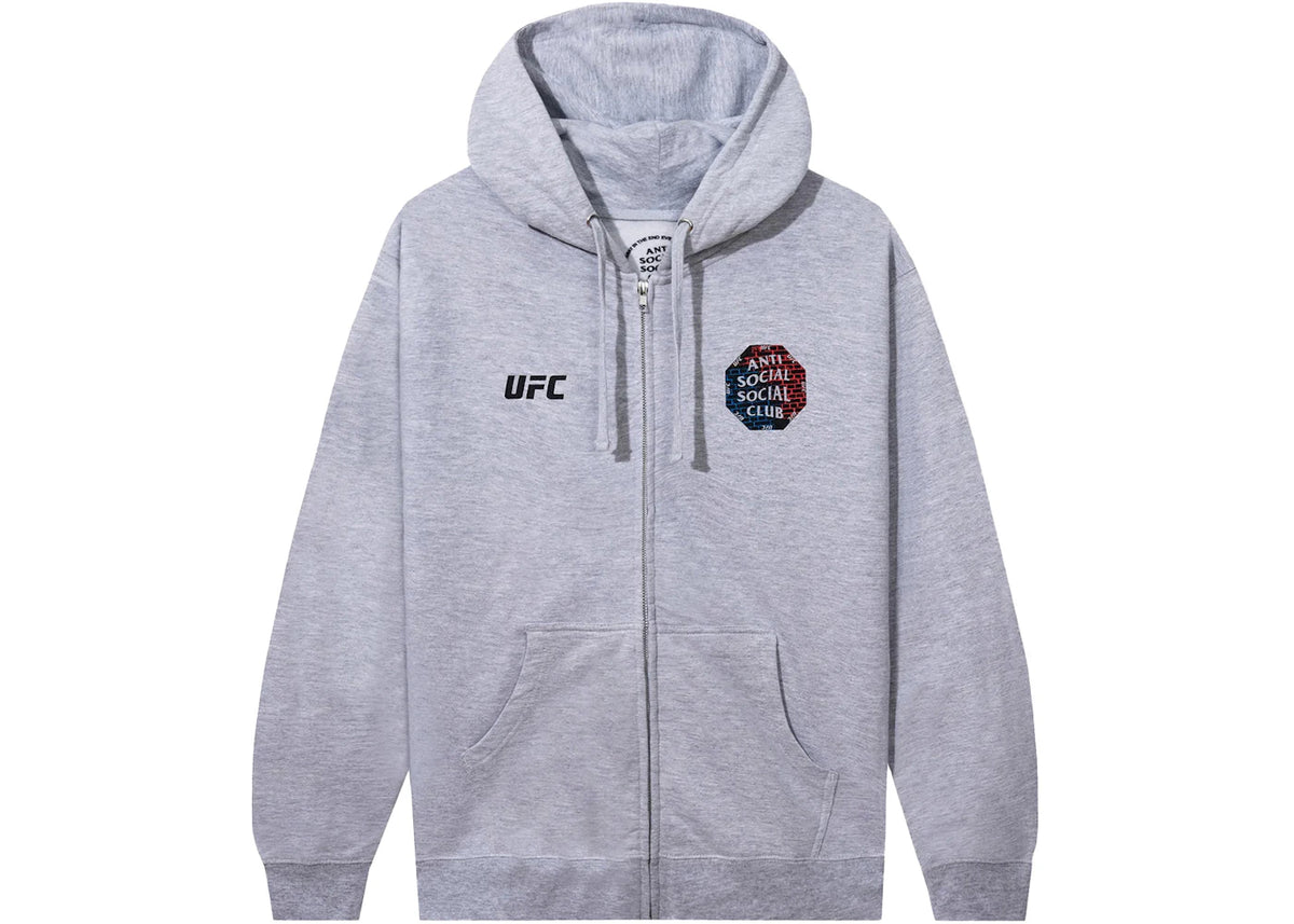 Anti Social Social Club x UFC Conned Zip-Up Grey