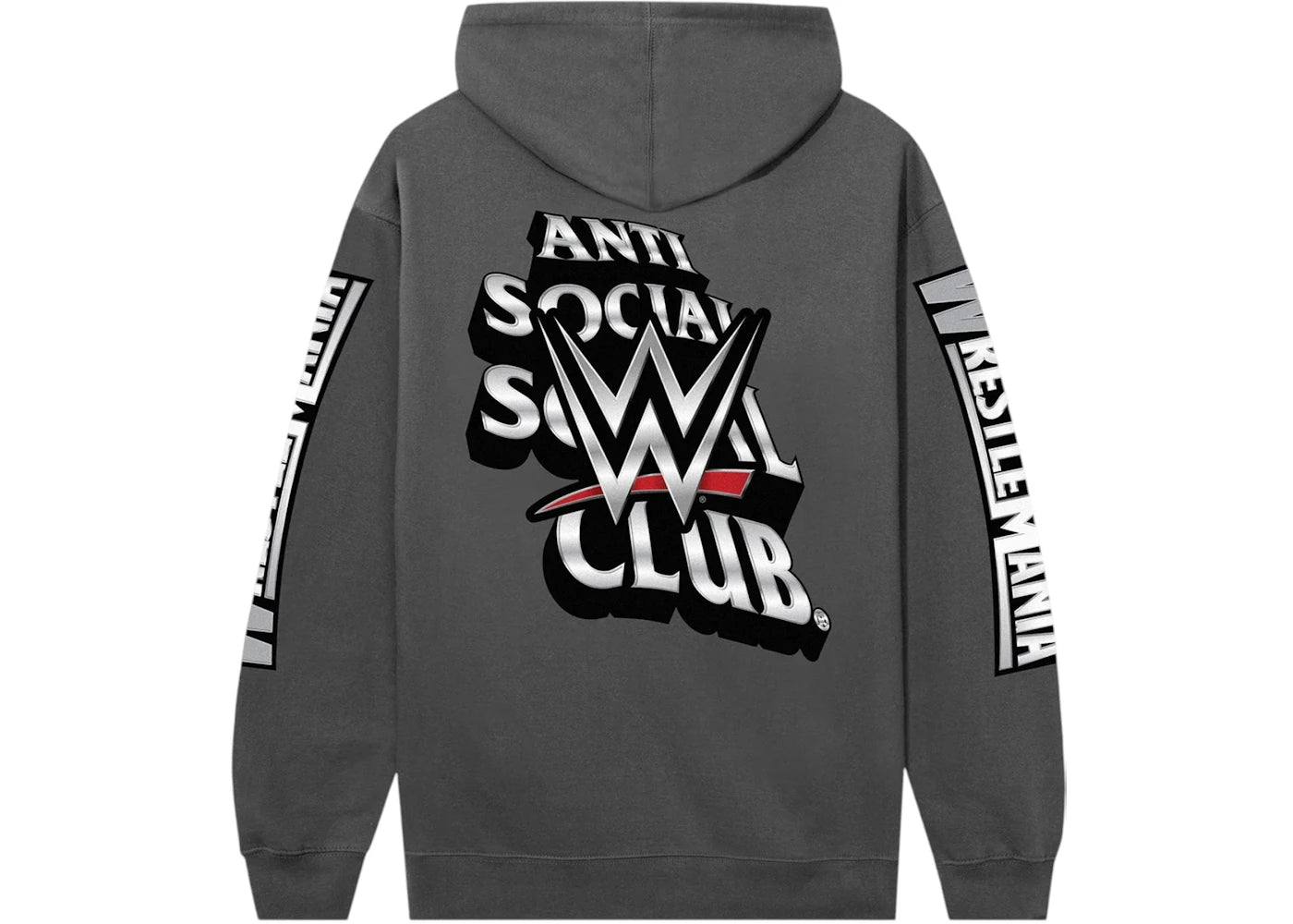 Anti Social Social Club x WWE Wrestlemania Hoodie Charcoal