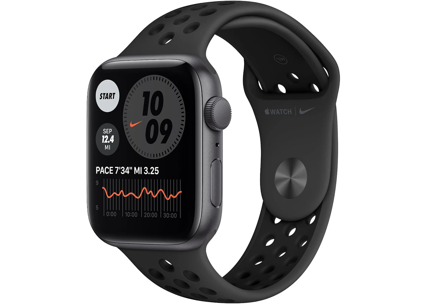 Apple Watch Nike SE GPS 44mm Space Gray Aluminum with Anthracite Black Sport Band A2352