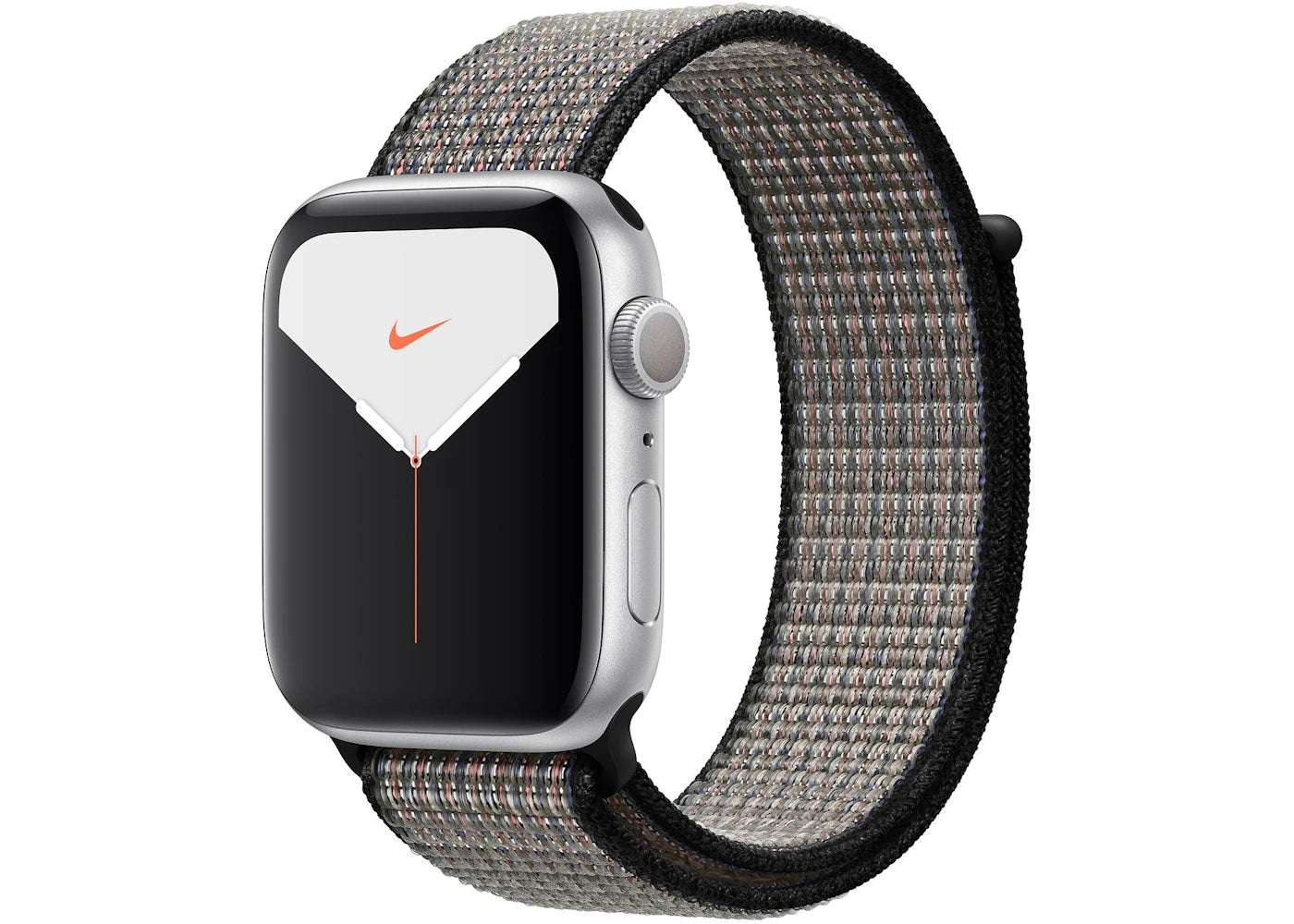 Apple Watch Nike Series 5 GPS 44mm Silver Aluminum with Royal Pulse Lava Glow Loop A2093