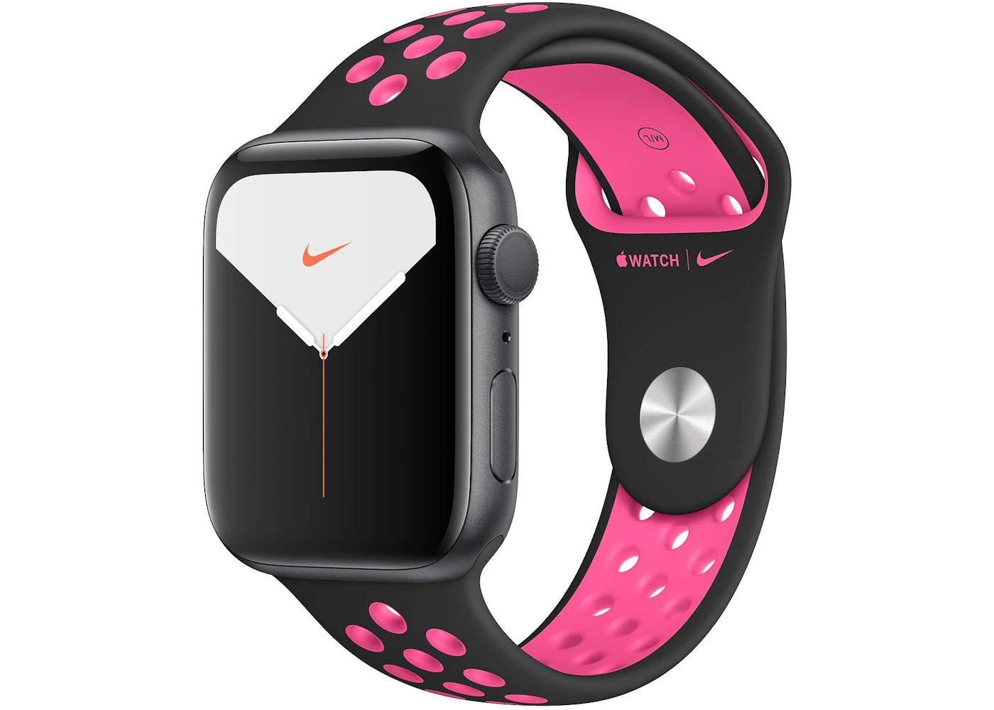 Apple Watch Nike Series 5 GPS 44mm Space Gray Aluminum with Black Pink Blast Band A2093